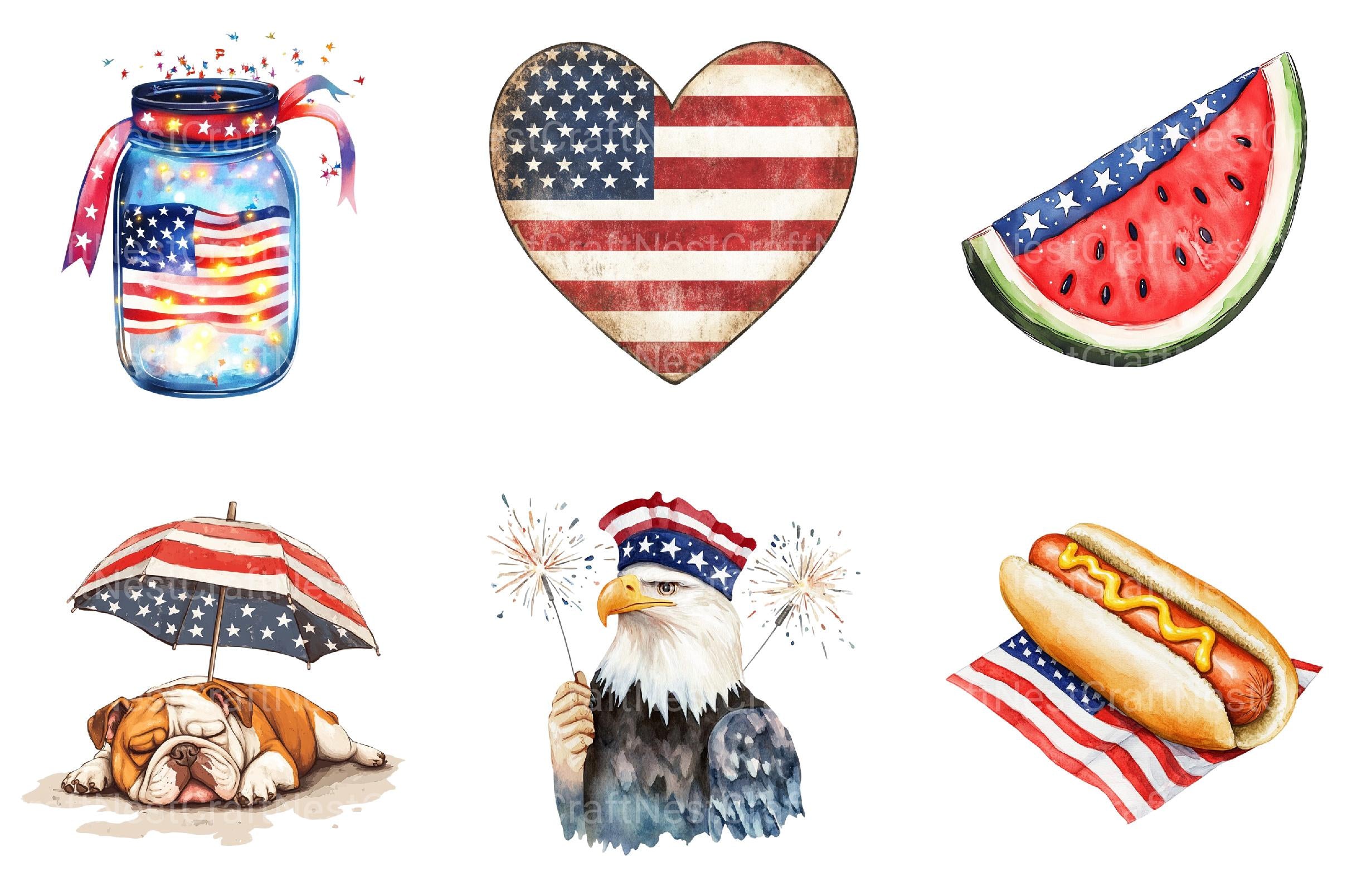 4th of July Clipart - CraftNest - Digital Crafting and Art