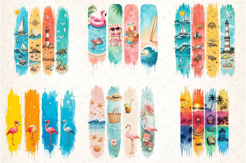 Summer Brushstroke Clipart Bundle - CraftNest - Digital Crafting and Art