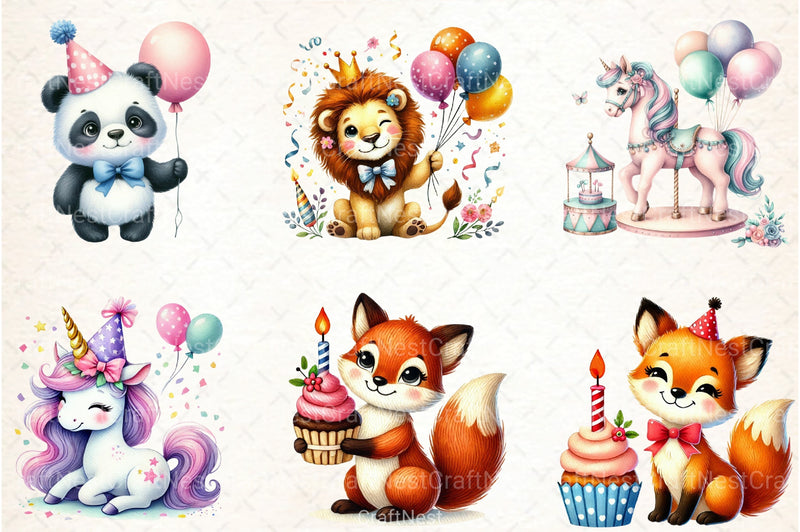 Kids Birthday Party Clipart Bundle - CraftNest - Digital Crafting and Art