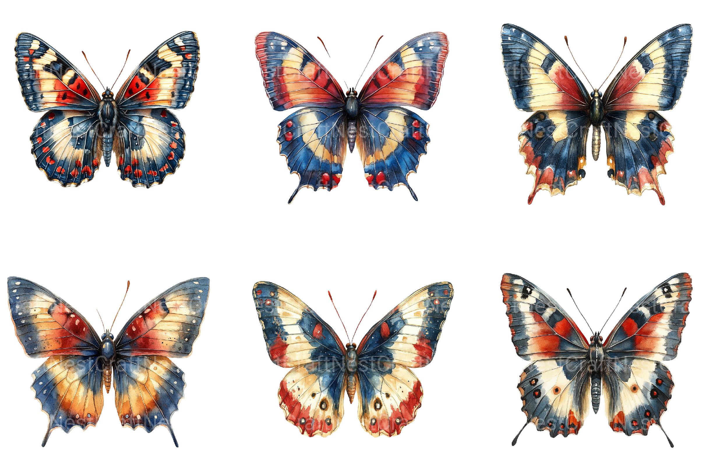 4th of July Butterfly Clipart - CraftNest - Digital Crafting and Art