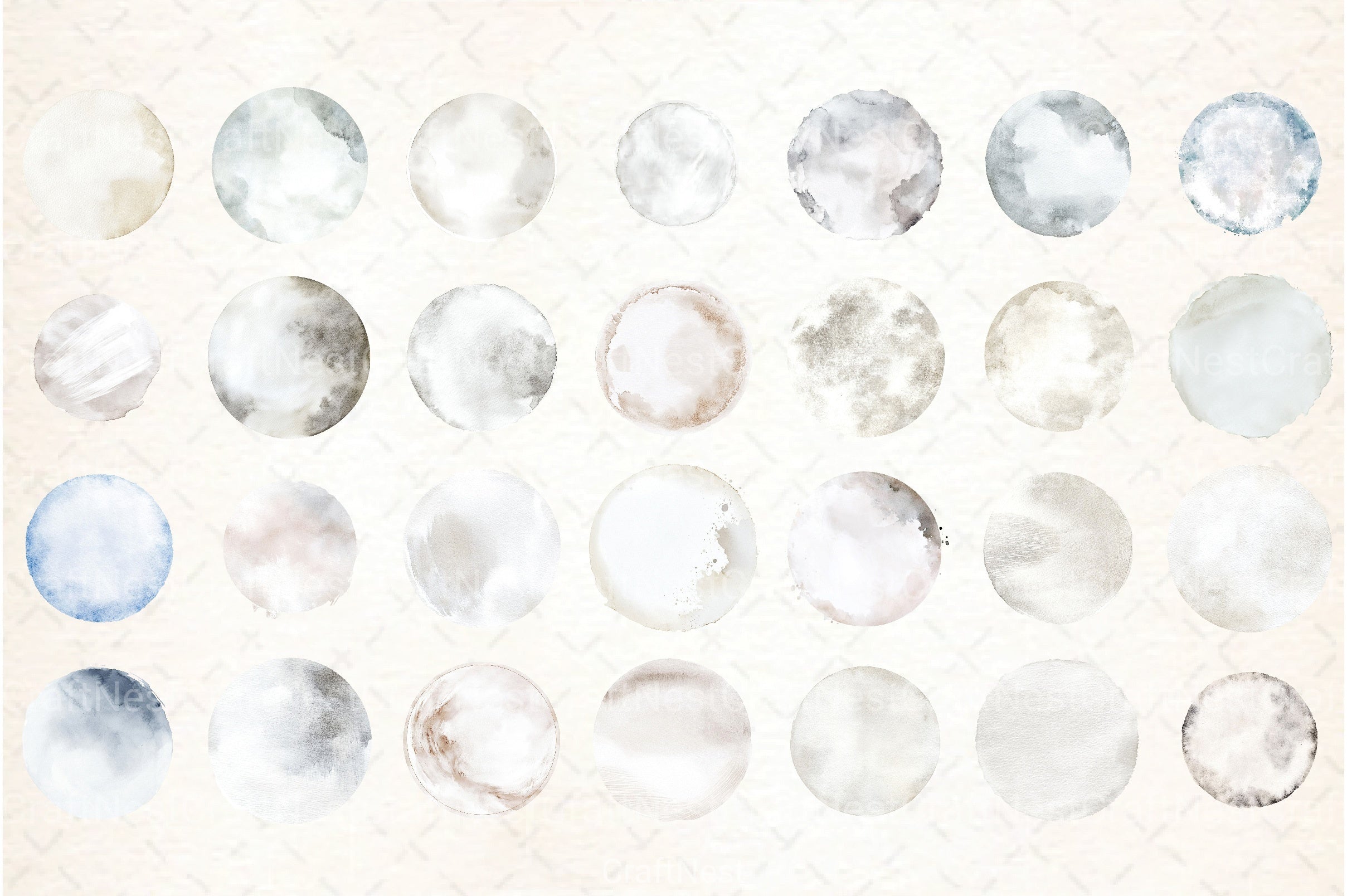 White Circles Clipart Bundle - CraftNest - Digital Crafting and Art