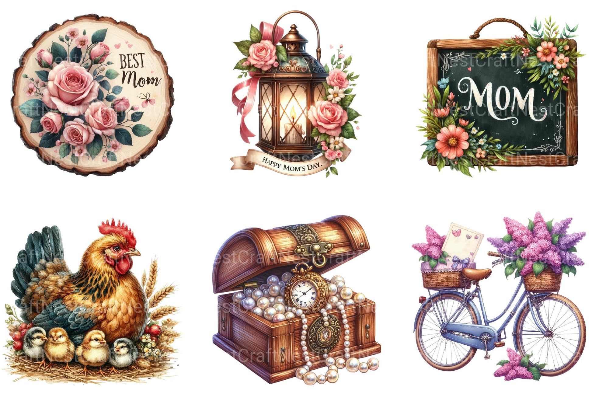 Rustic Mothers Day Clipart - CraftNest - Digital Crafting and Art