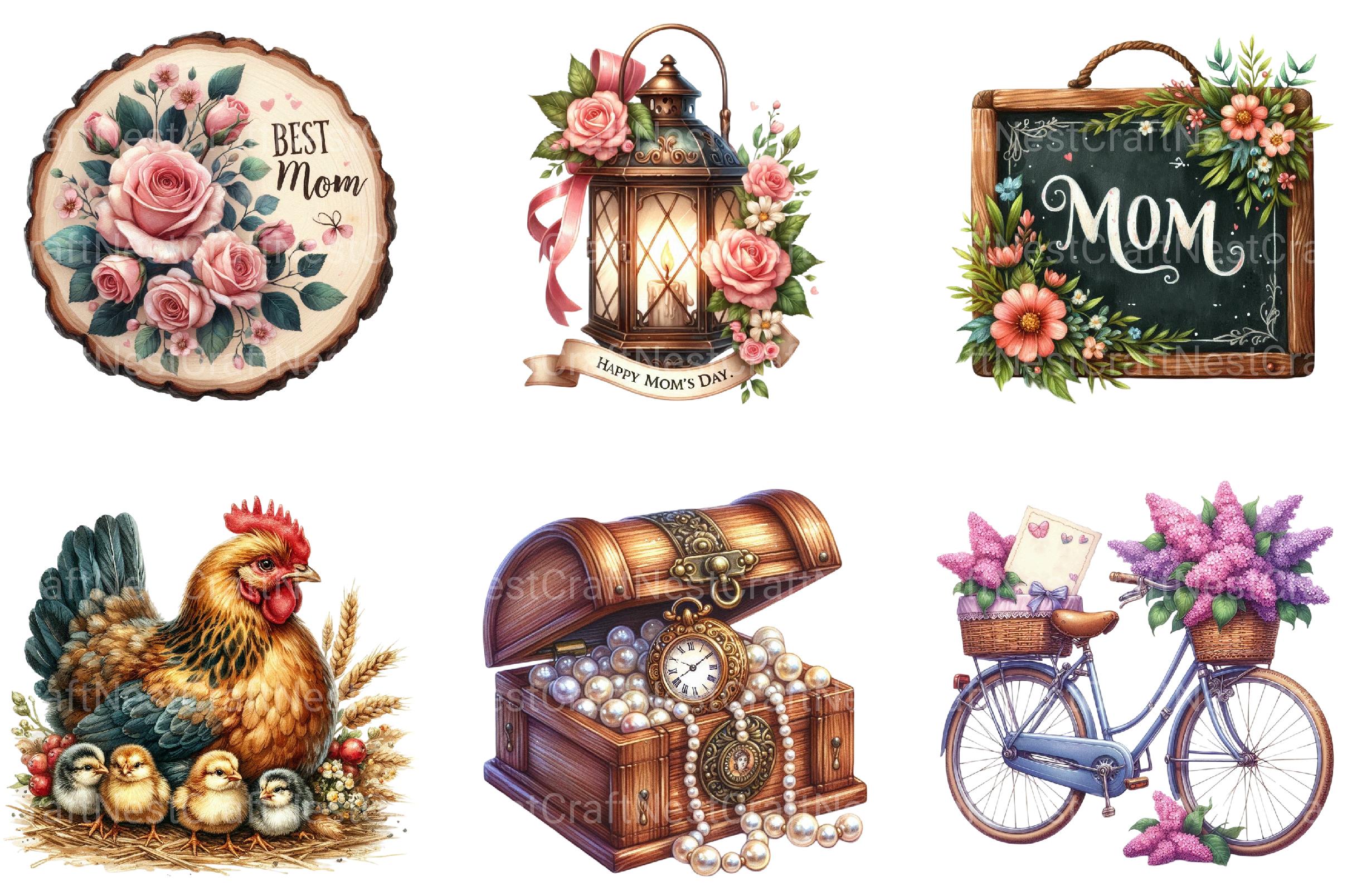 Rustic Mothers Day Clipart - CraftNest - Digital Crafting and Art