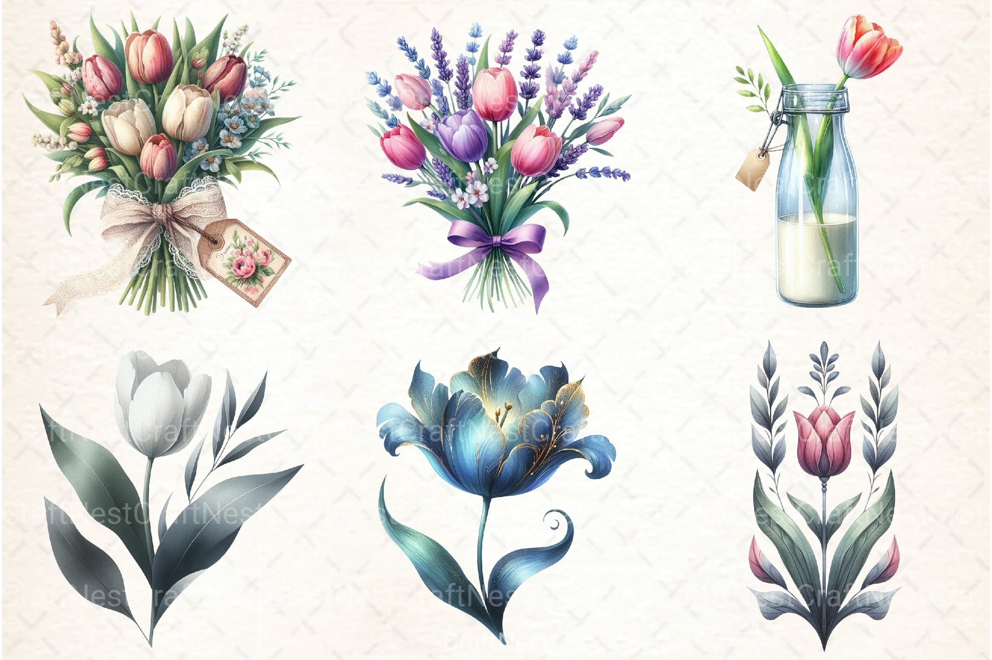 Tulip Clipart Bundle 99 - CraftNest - Digital Crafting and Art