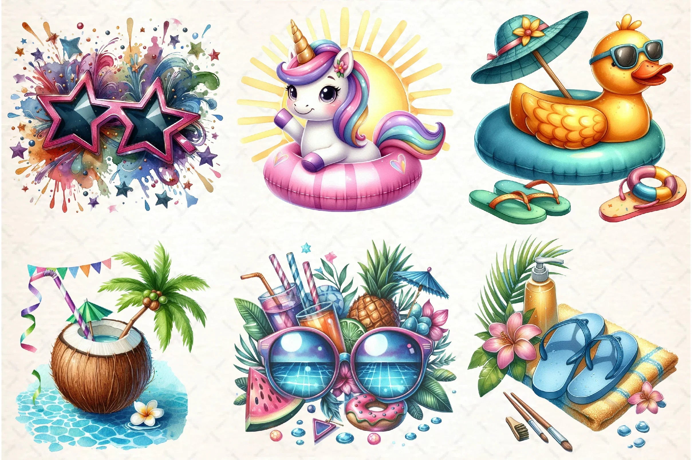 Summer Pool Party Clipart Bundle - CraftNest - Digital Crafting and Art