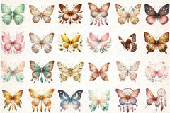 Boho Butterfly Clipart Bundle - CraftNest - Digital Crafting and Art