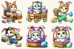 Funny Easter Cats Clipart Bundle - CraftNest - Digital Crafting and Art