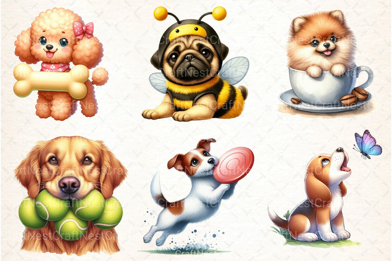 Cute & Funny Dog Breeds Clipart Bundle - CraftNest - Digital Crafting and Art
