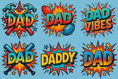 Dad Comic Style Clipart Bundle - CraftNest - Digital Crafting and Art