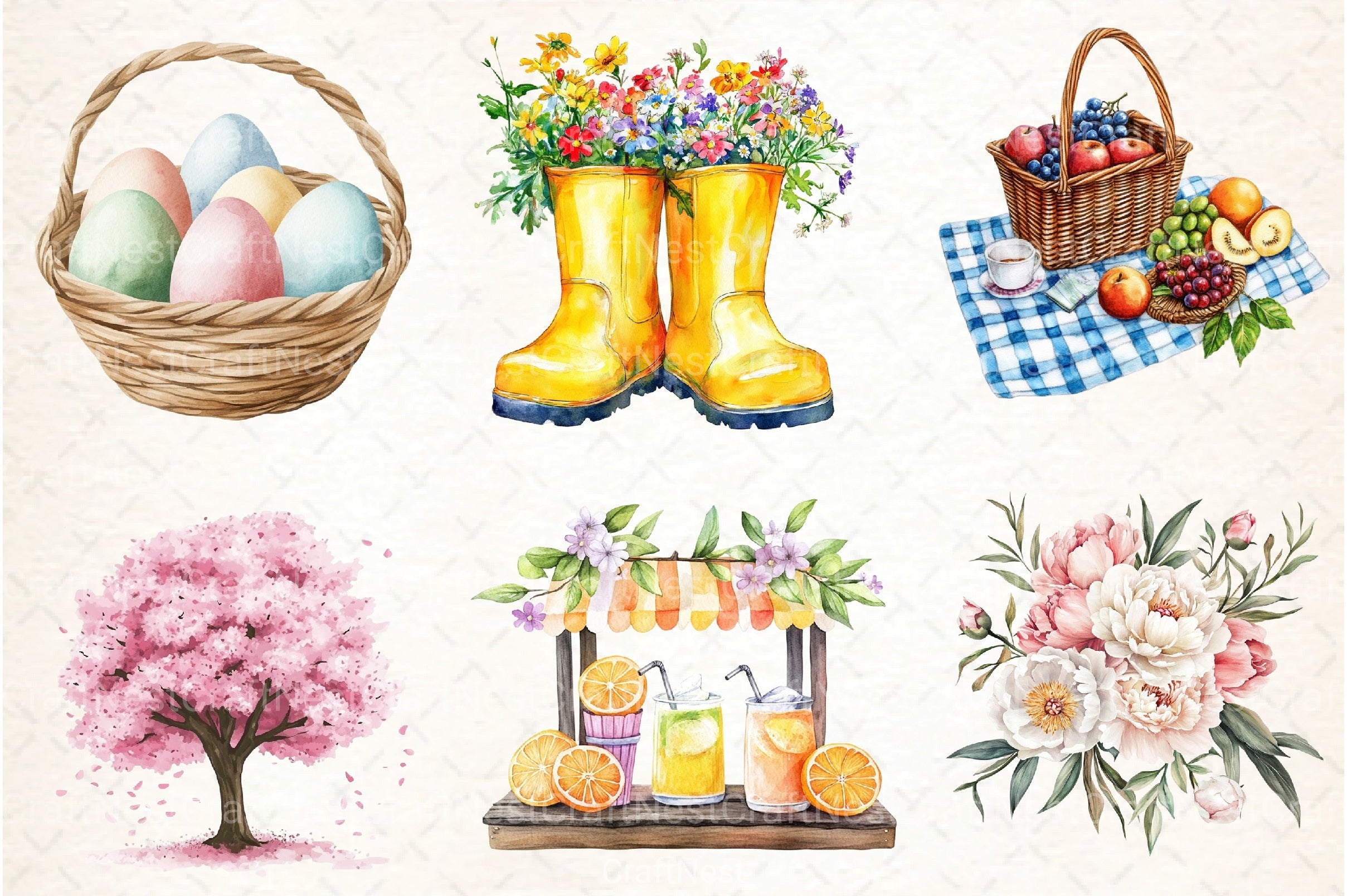 Warm Spring Clipart Bundle 1 - CraftNest - Digital Crafting and Art
