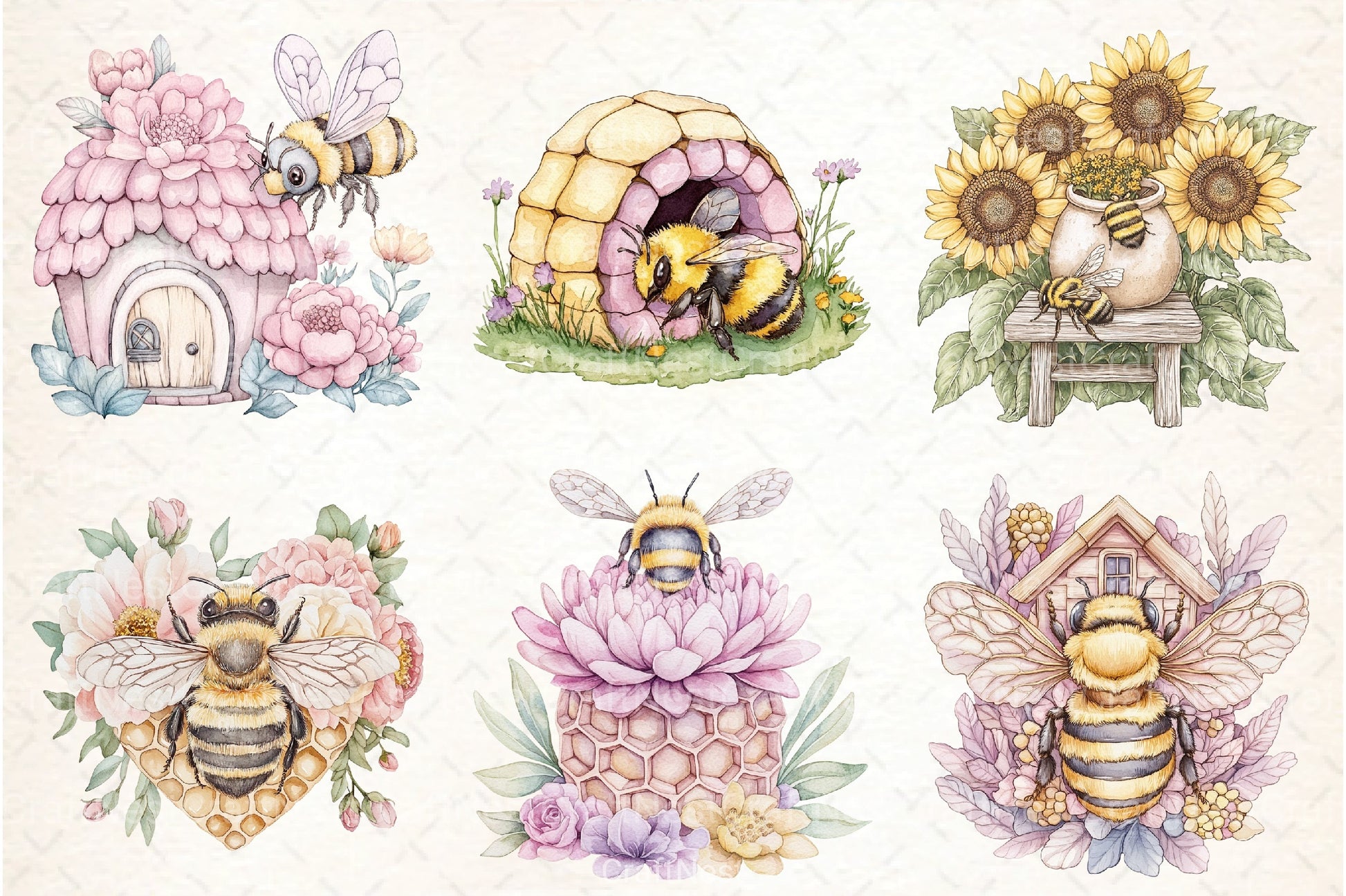 Bee Home Clipart Bundle 99 - CraftNest - Digital Crafting and Art