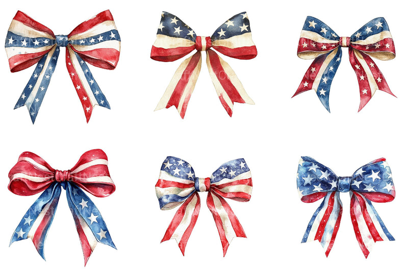 4th of July Bow Sublimation Clipart - CraftNest - Digital Crafting and Art