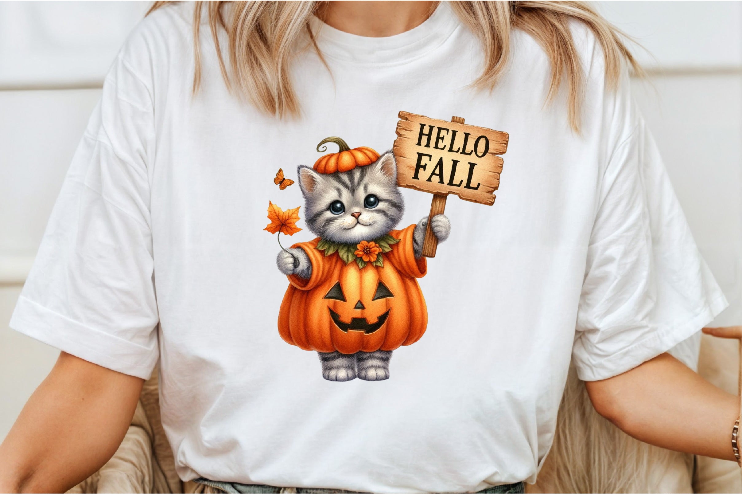 Hello Fall Cat Clipart Bundle