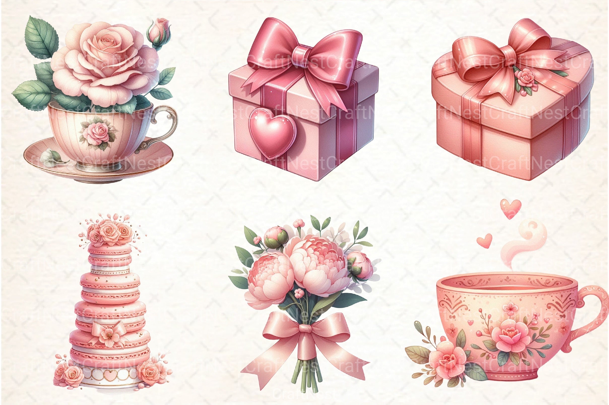 Blush Pink Mother's Day Clipart Bundle 2 - CraftNest - Digital Crafting and Art