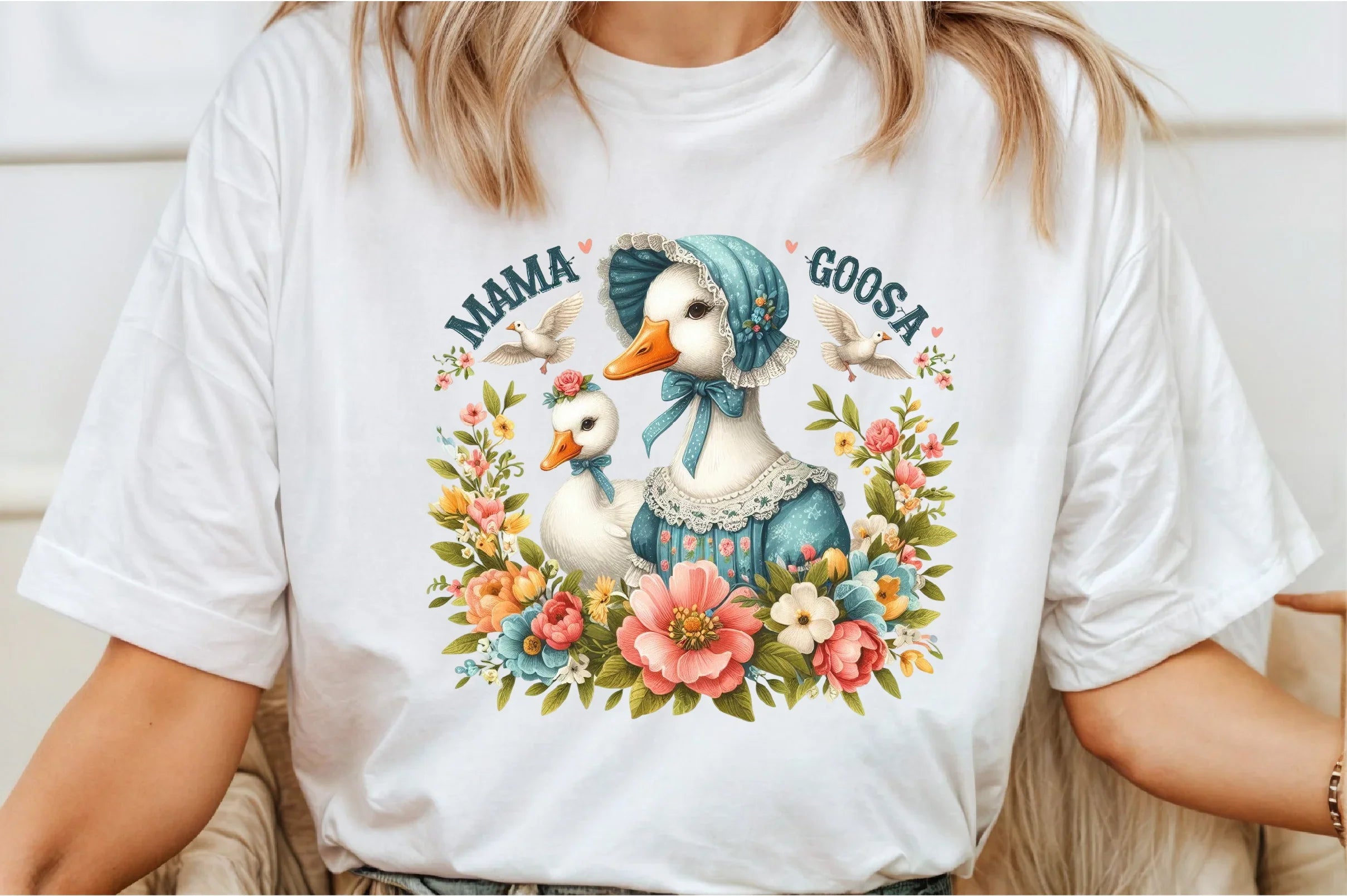 Cute Mother's Day Mama Goose Flowers Clipart Bundle - CraftNest - Digital Crafting and Art