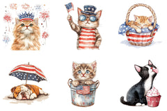 4th of July Cat Clipart - CraftNest - Digital Crafting and Art