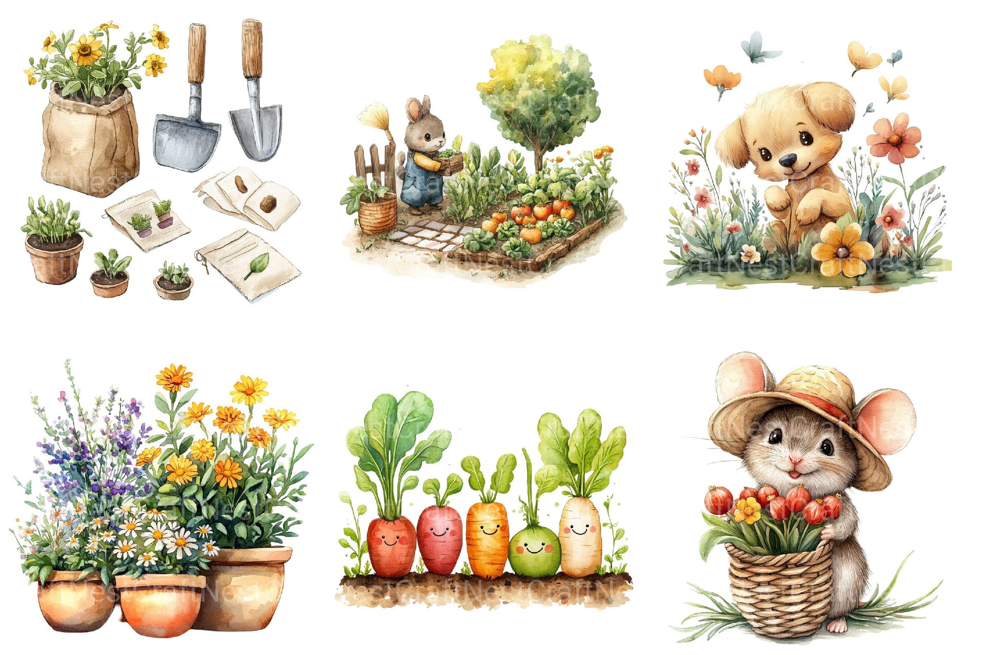 Cute Summer Gardening Clipart - CraftNest - Digital Crafting and Art