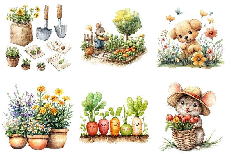 Cute Summer Gardening Clipart - CraftNest - Digital Crafting and Art