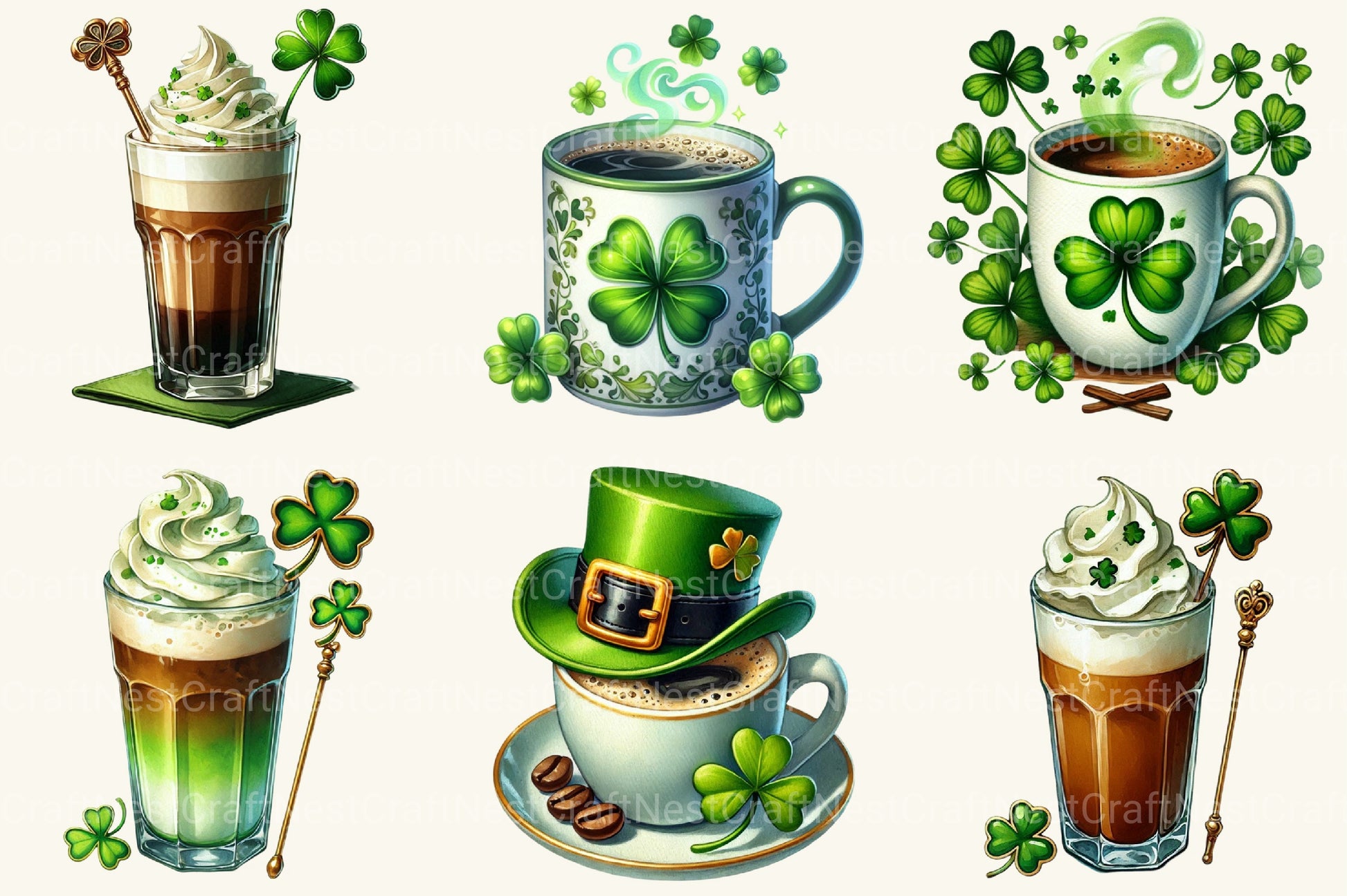 St Patrick's Day Drink Clipart Bundle - CraftNest - Digital Crafting and Art