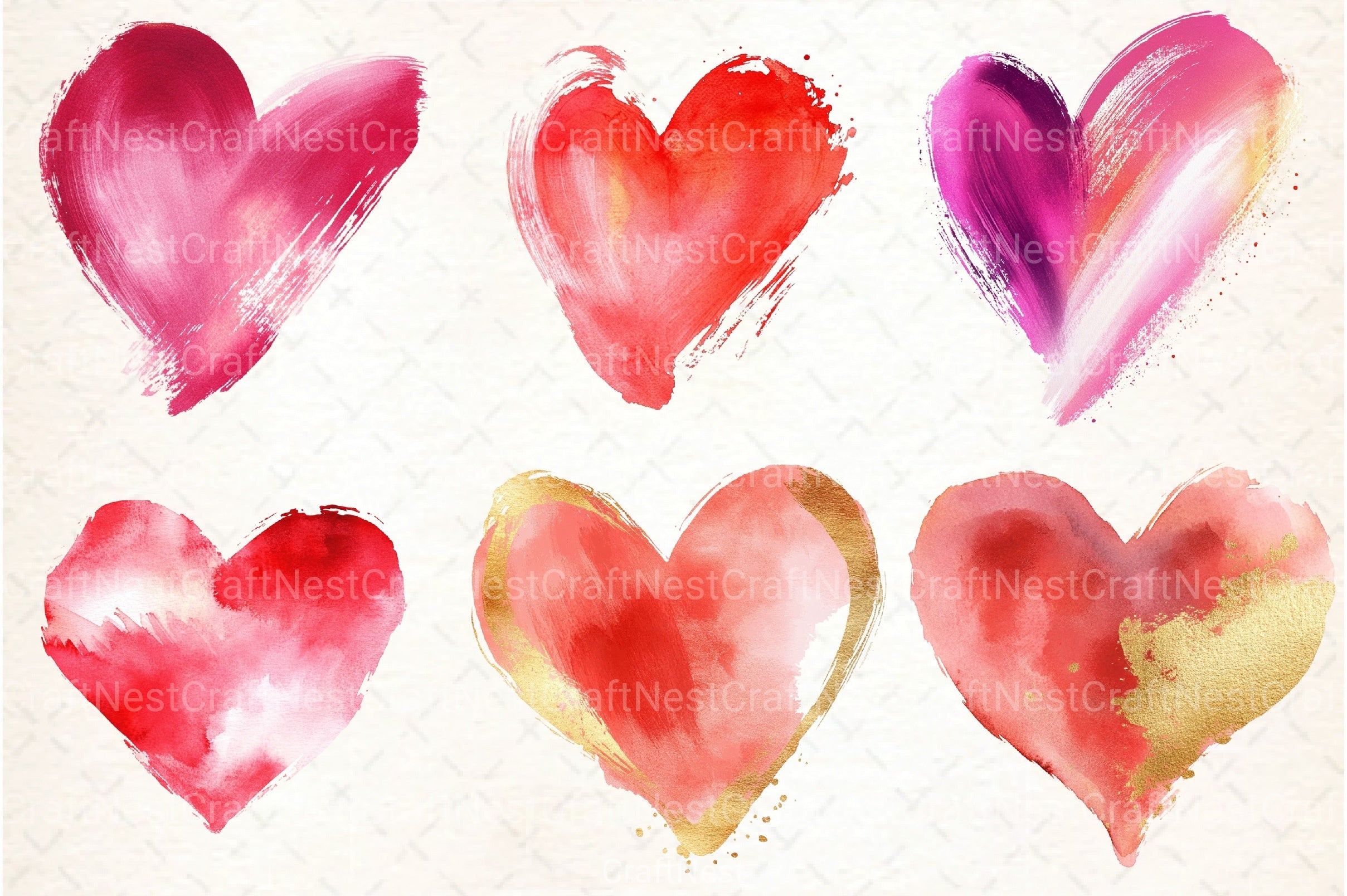 Pink Brush Strokes Clipart Bundle - CraftNest - Digital Crafting and Art