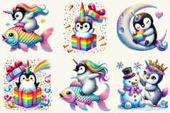 Unicorn Penguin Clipart Bundle 2 - CraftNest - Digital Crafting and Art