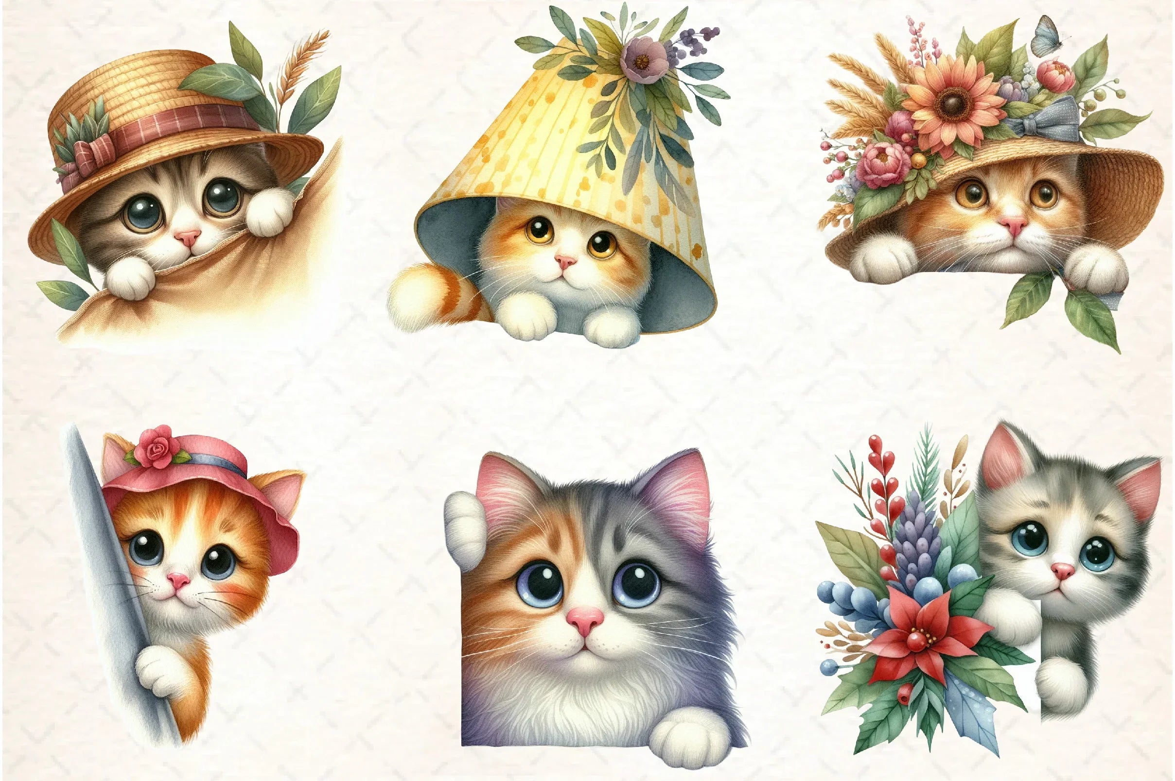 Peeking Cat Clipart Bundle - CraftNest - Digital Crafting and Art