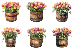 Spring Floral Barrel Clipart Bundle - CraftNest - Digital Crafting and Art