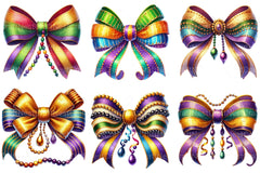 Mardi Gras Coquette Bow Clipart Bundle - CraftNest - Digital Crafting and Art
