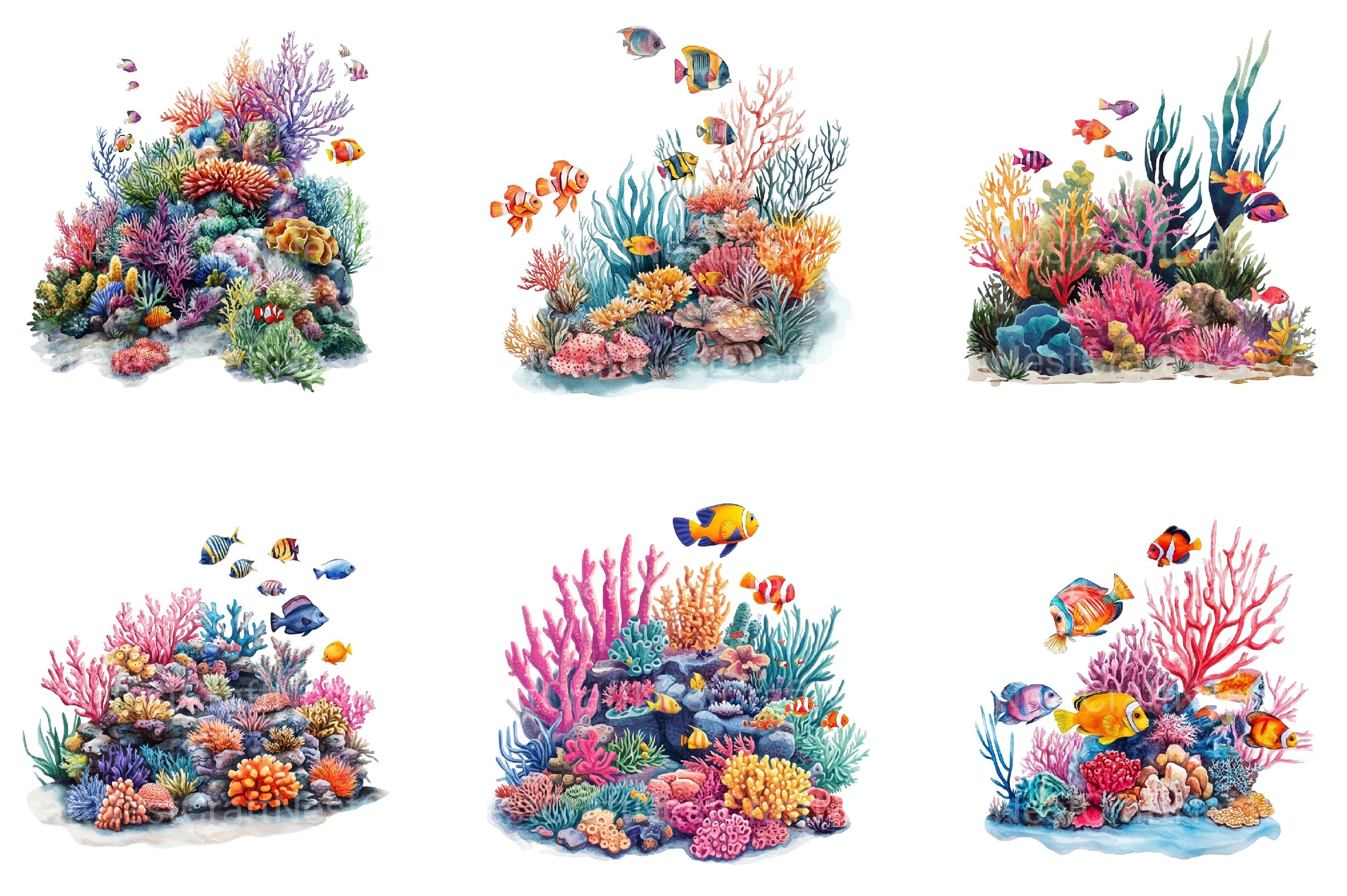 Summer Fish Swimming Clipart Bundle - CraftNest - Digital Crafting and Art