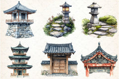 Japanese Castles Clipart Bundle - CraftNest - Digital Crafting and Art