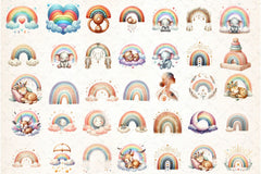 Baby Rainbow Boho Art Clipart Bundle - CraftNest - Digital Crafting and Art