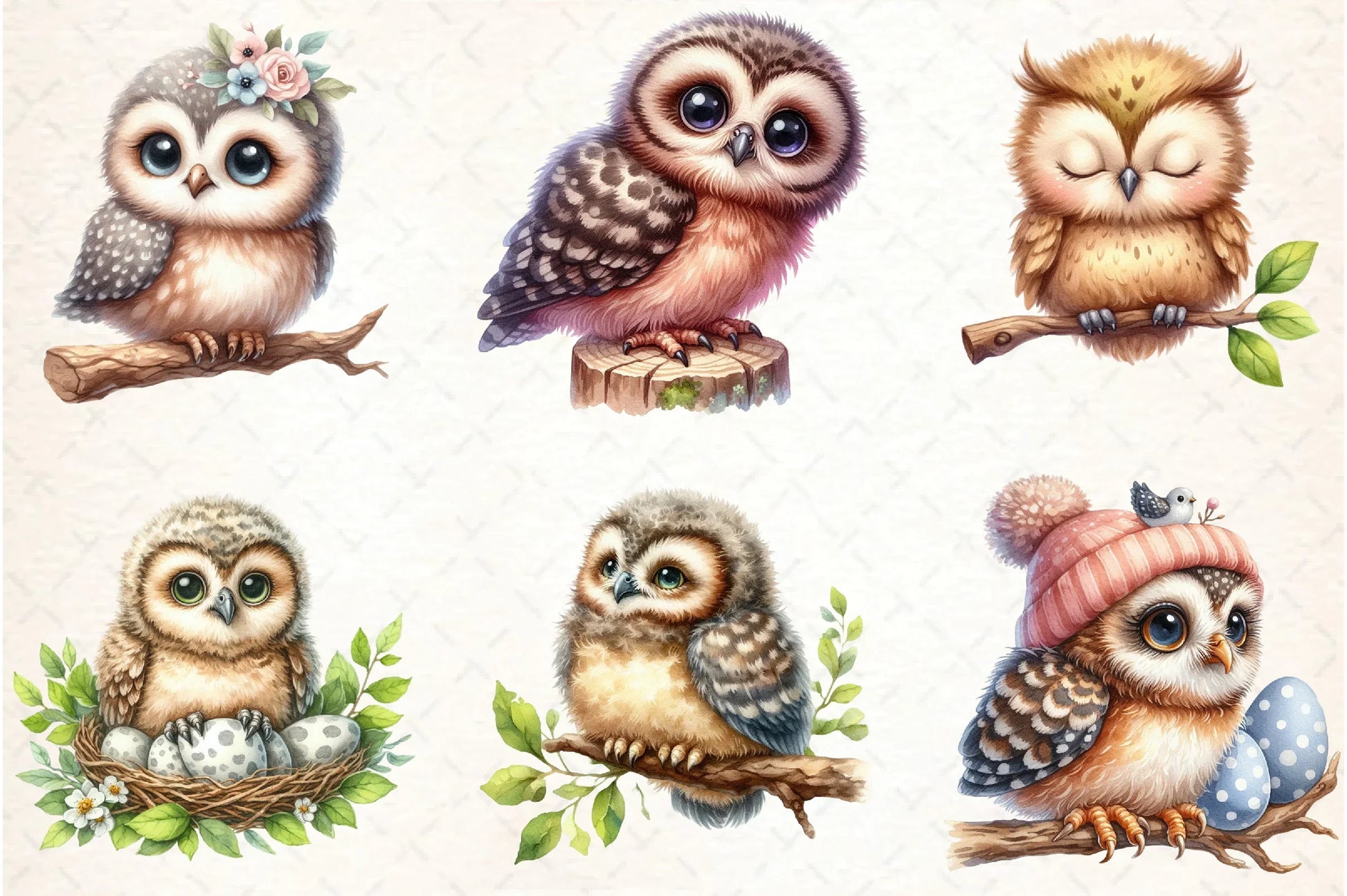 Baby Owl Clipart Bundle - CraftNest - Digital Crafting and Art