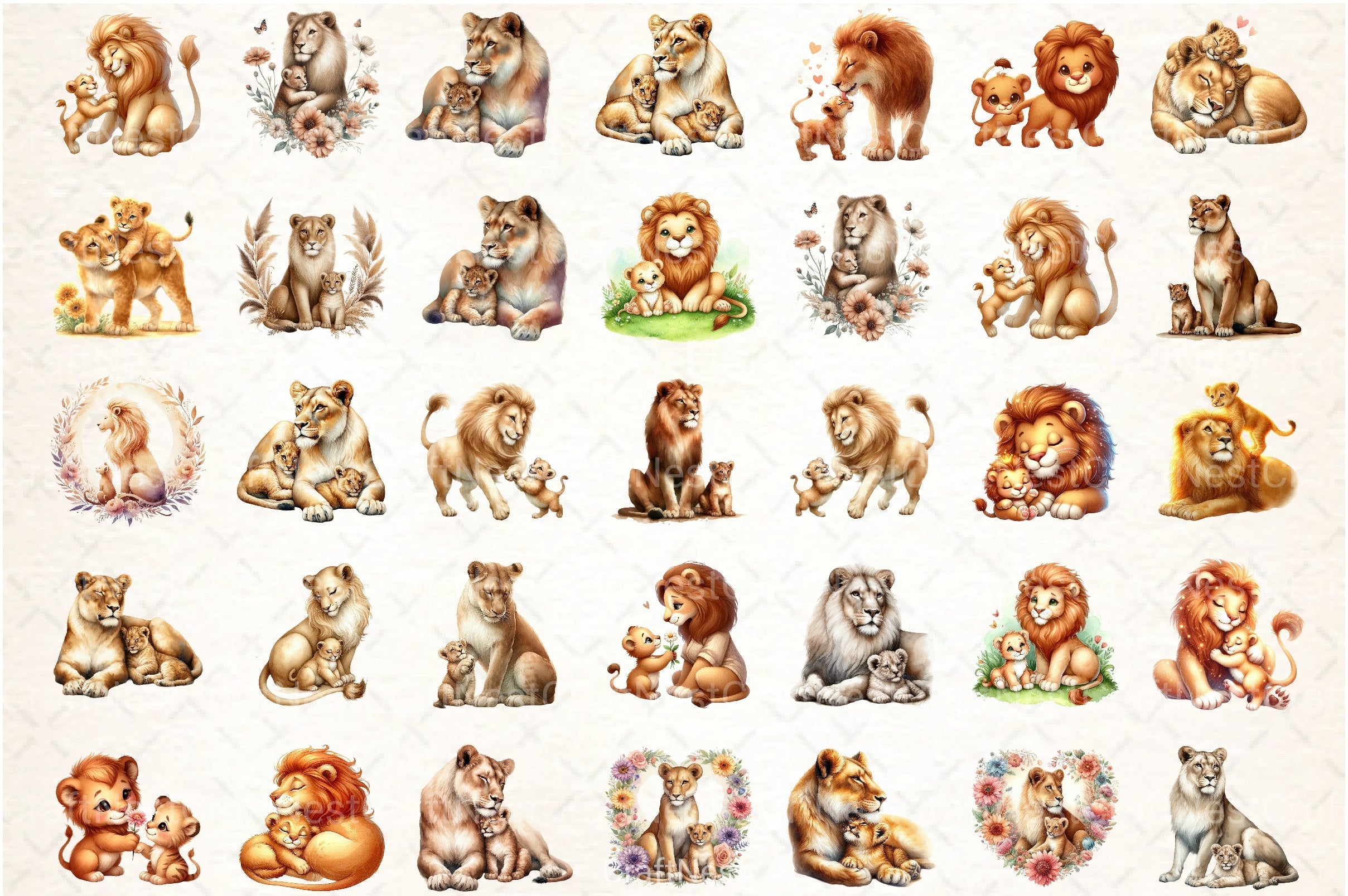 Lion Mother's Day Clipart Bundle - CraftNest - Digital Crafting and Art