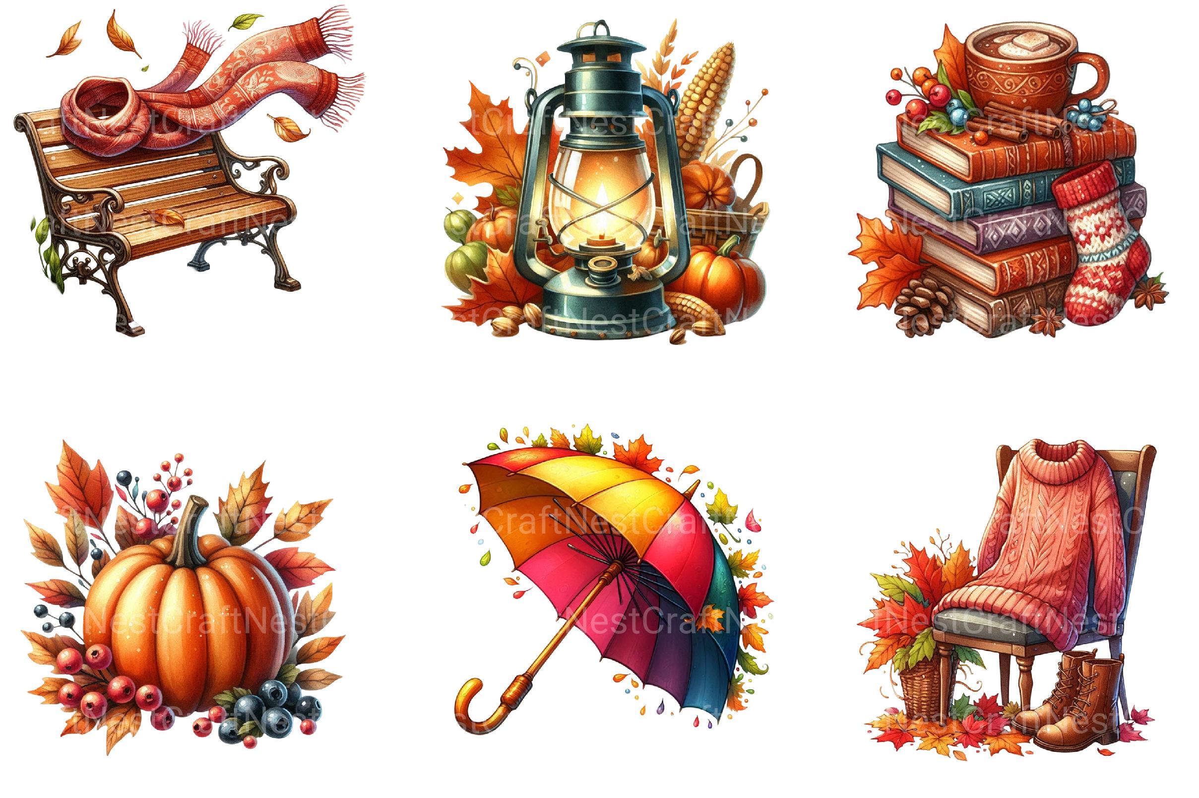 Cozy Autumn Clipart - CraftNest - Digital Crafting and Art