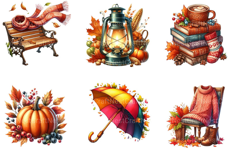 Cozy Autumn Clipart - CraftNest - Digital Crafting and Art