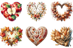 Hearts Autumn Clipart Bundle - CraftNest - Digital Crafting and Art