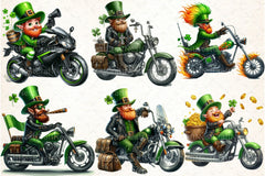 St. Patrick's Day Leprechaun Biker Clipart Bundle - CraftNest - Digital Crafting and Art