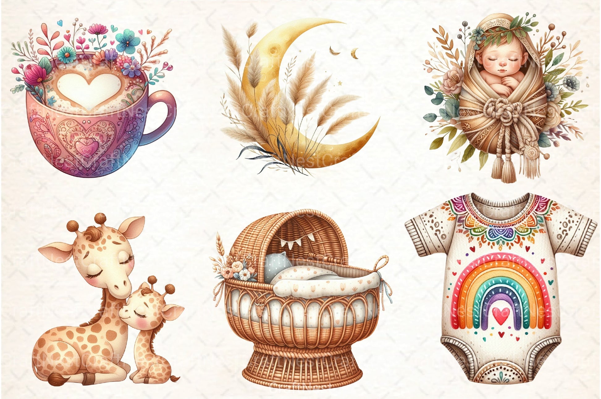 Boho Mother's Day Clipart Bundle 123 - CraftNest - Digital Crafting and Art