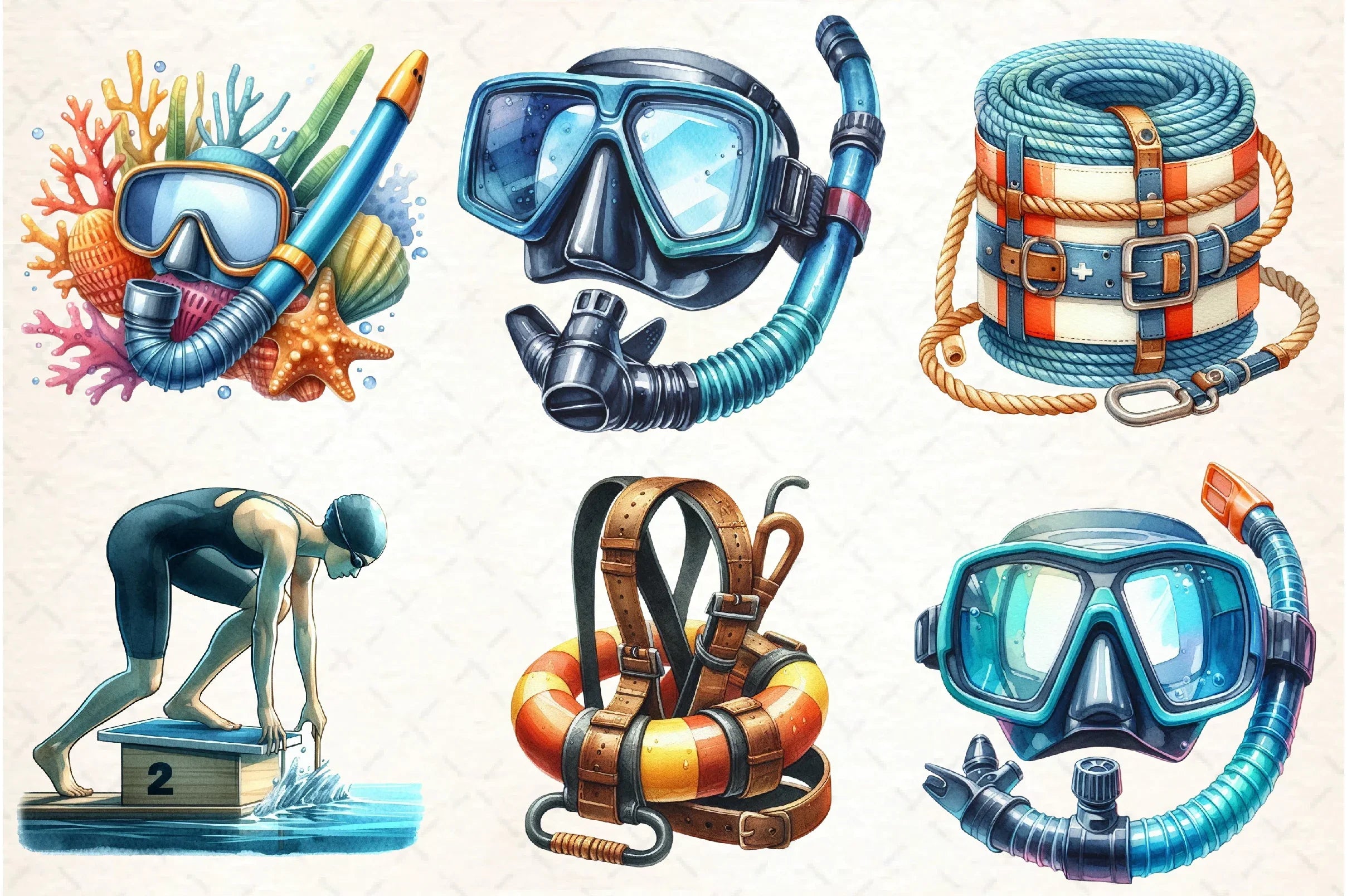 Summer Swimming Clipart Bundle - CraftNest - Digital Crafting and Art