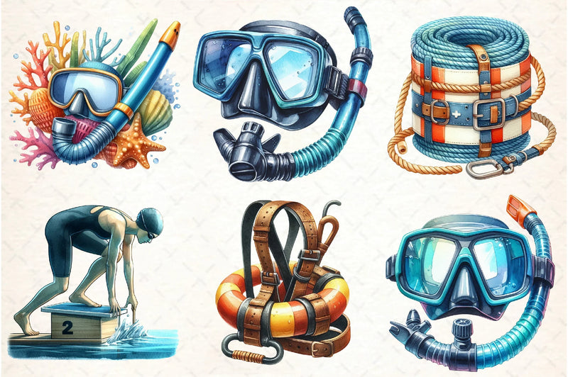 Summer Swimming Clipart Bundle - CraftNest - Digital Crafting and Art