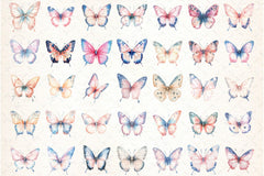 Blush Blue Glitter Butterflies Clipart Bundle - CraftNest - Digital Crafting and Art
