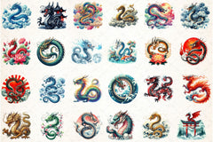 Japanese Dragon Clipart Bundle - CraftNest - Digital Crafting and Art