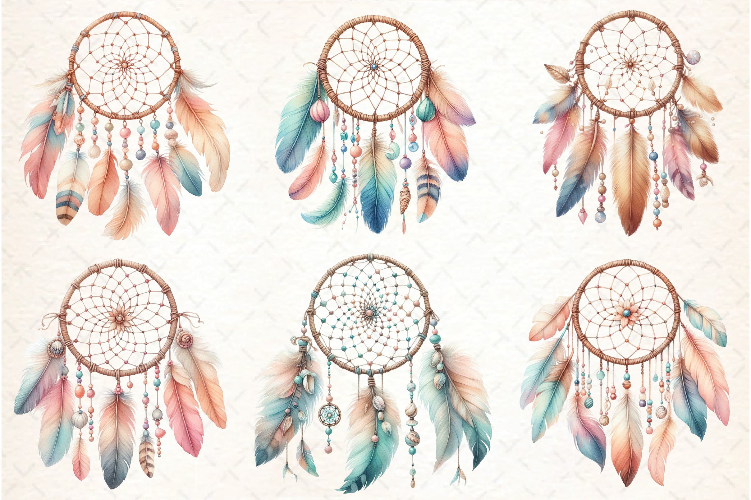 Boho Dreamcatcher Clipart Bundle