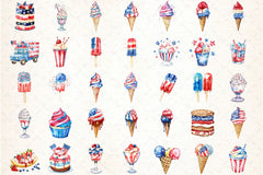 Patriotic 4th of July Ice Cream Clipart Bundle - CraftNest - Digital Crafting and Art