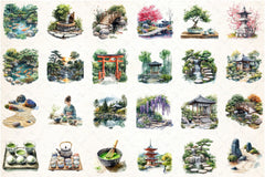 Japanese Tea Garden Clipart Bundle - CraftNest - Digital Crafting and Art
