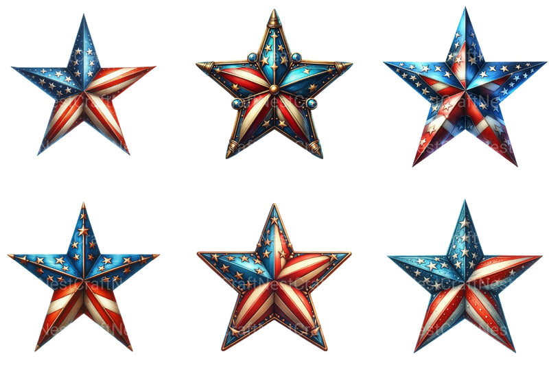 4th Of July Star Clipart Bundle - CraftNest - Digital Crafting and Art