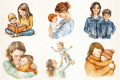 Mommy and Child Clipart Bundle - CraftNest - Digital Crafting and Art
