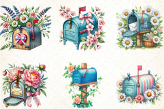 Spring Mailbox Clipart Bundle 1 - CraftNest - Digital Crafting and Art