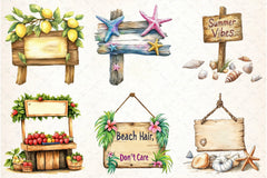 Summer Day Wooden Sign Clipart Bundle - CraftNest - Digital Crafting and Art