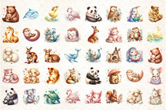 Cute Animal Mother's Day Clipart Bundle - CraftNest - Digital Crafting and Art